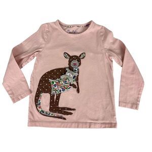 Boden Girl’s Kangaroo Long Sleeve T-shirt size 6-7